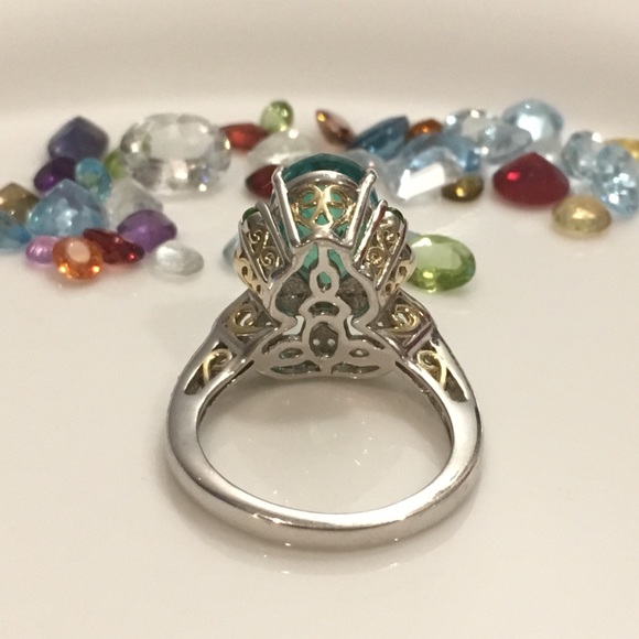 Genuine Peacock Qtz, Russian Diopside/Topaz SS 925 - Picture 5 of 7